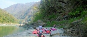 yoga on the banks of ganges